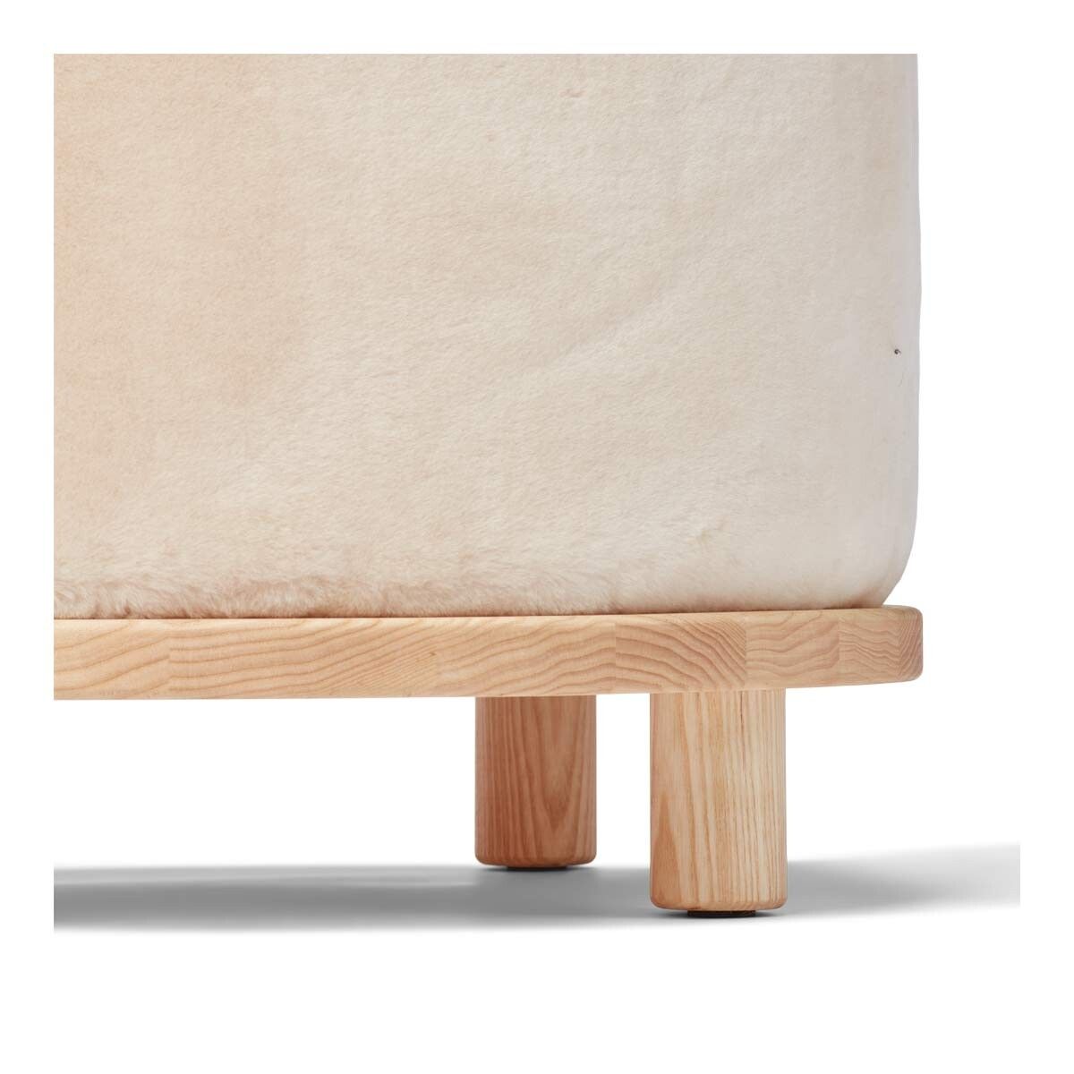 Simon Pouf | Neuseeland | Mokassin | D46x52 cm Natürlich