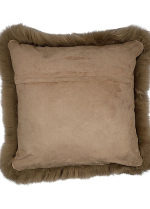 Fellkissen | Langhaar | Neuseeland | 50x50 cm Taupe
