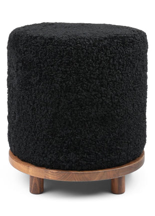 Simon Pouf | Kurzhaar | Neuseeland | D46x52 cm Schwarz