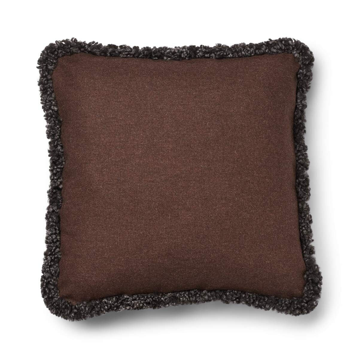 Wollkissen | 100% Wolle | Fellborte | 52x52 cm | 34x52 cm Braun/Cappuccino