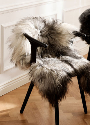 Lammfell Premium | Langhaar | Island | 120+x60 cm Naturgrau