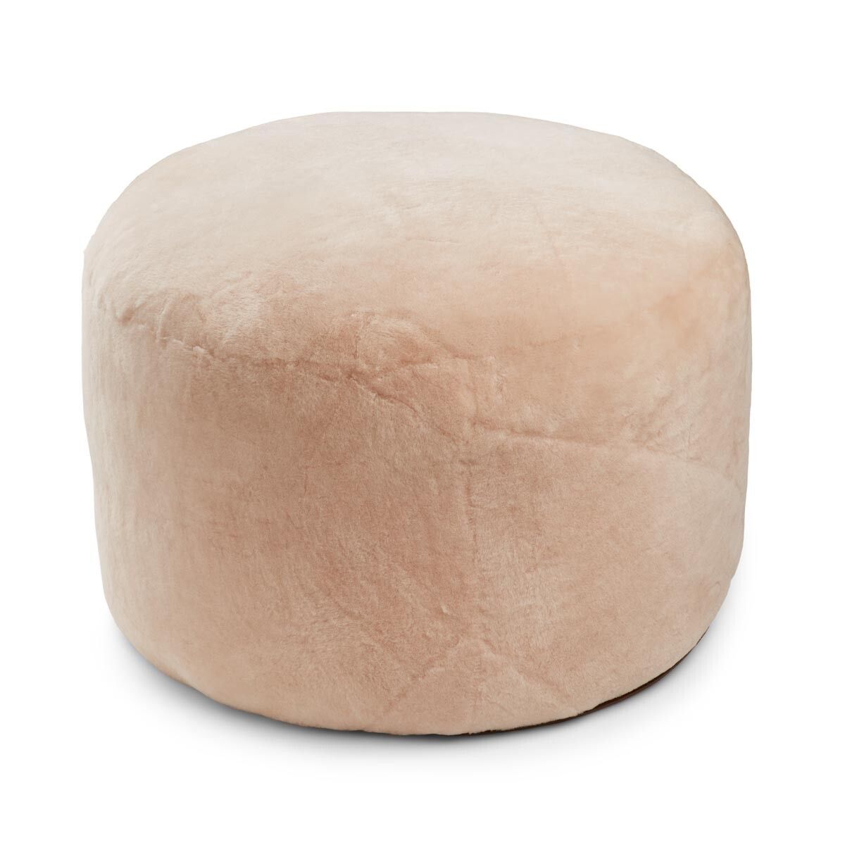 Lammfellpouf Premium | Neuseeland | Mokassin | D55x36 cm Kastanie
