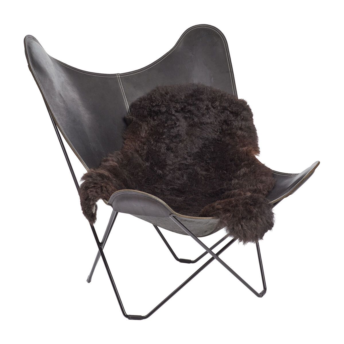 Lammfell Premium | Kurzhaar | Island | 90-100x60 cm Schwarz