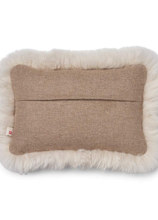 Wollkissen | 100% Wolle | Fellborte | 52x52 cm | 34x52 cm Beige/Leinen