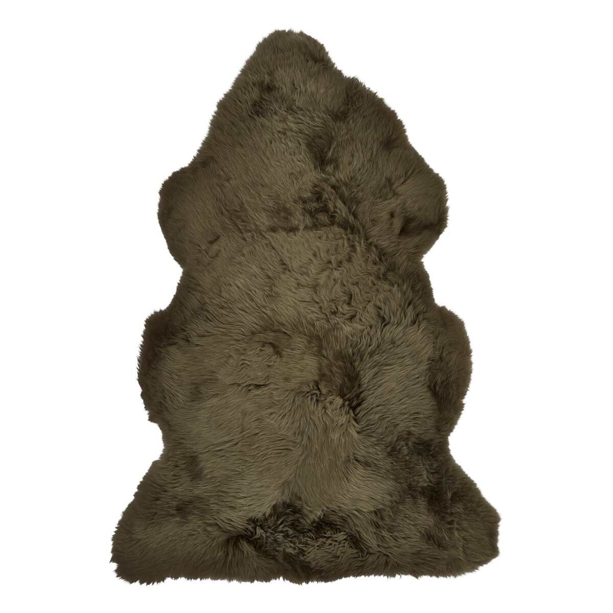 Merino Premium Lammfell | Langhaar | Neuseeland | 115x60 cm Heckengrün