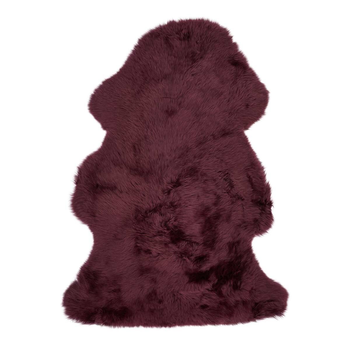 Merino Premium Lammfell | Langhaar | Neuseeland | 115x60 cm Aubergine