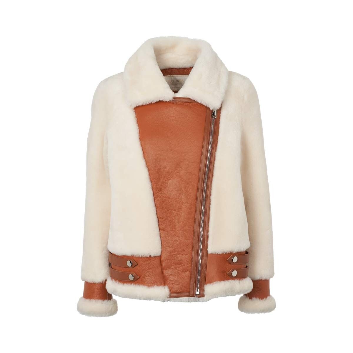 Annalon Jacke | Doubleface Lederbraun/Elfenbein