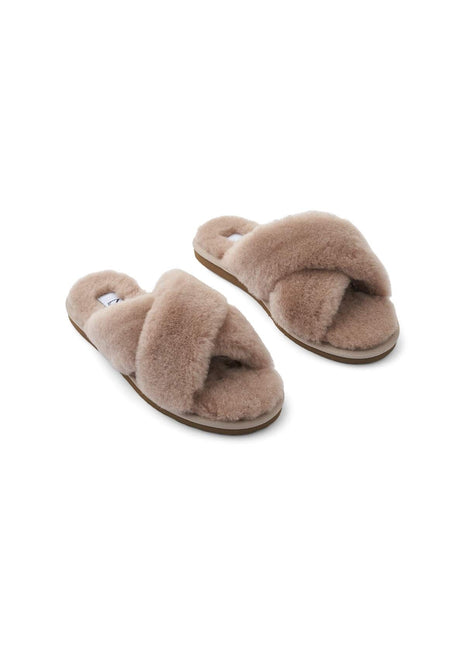 Lammfell Cross Slippers | Neuseeland | Größe 35-42