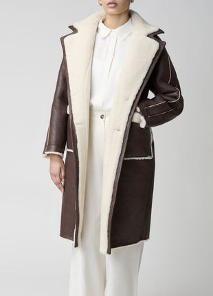 Jill Mantel | Shearling Beige
