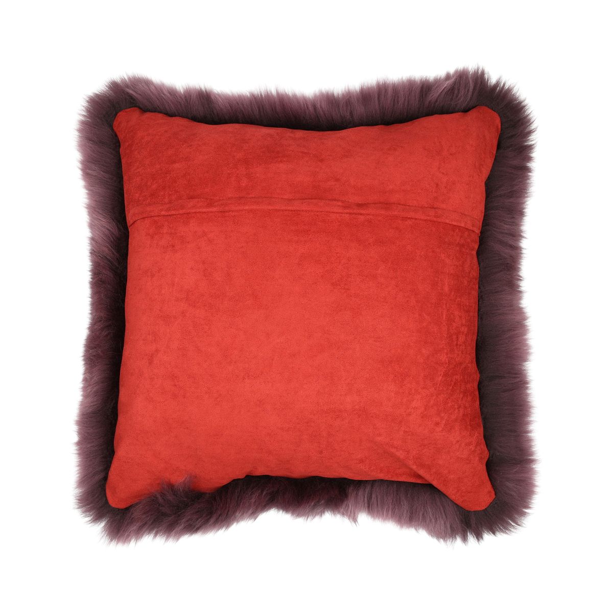 Fellkissen | Langhaar | Neuseeland | 50x50 cm Aubergine