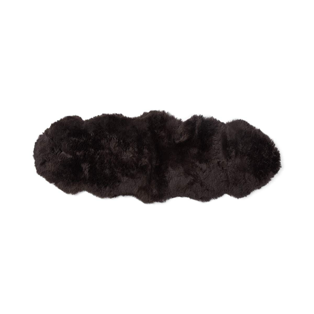 Merino Doppeltes Lammfell | Langhaar | Neuseeland | 170x60 cm Schokolade