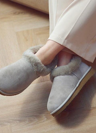 Hard Sole Slipper | Lammwolle, Wildleder Schwarz