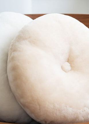 Lammfellkissen | Neuseeland | Mokassin | D45 cm Kastanie