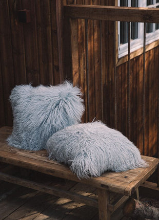 Fellkissen | Tibet | 50x50 cm Hellgrau