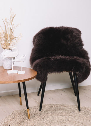 Merino Lammfell | Langhaar | Neuseeland | ca. 100x60 cm Schokolade