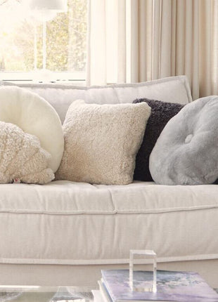 Lammfellkissen | Neuseeland | Mokassin | D45 cm Kastanie