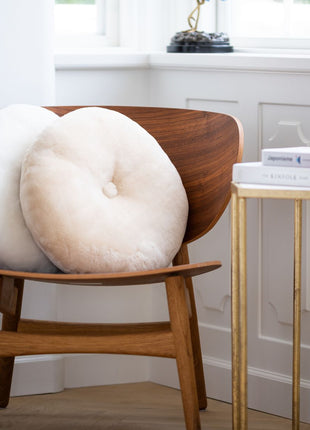 Lammfellkissen | Neuseeland | Mokassin | D45 cm Kastanie