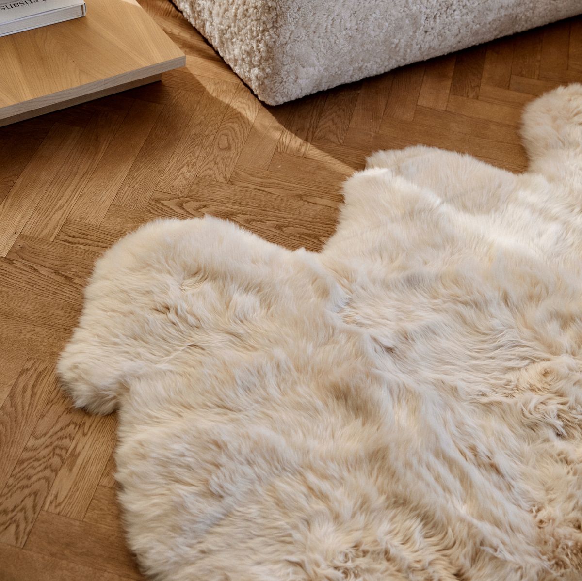 Lammfell Teppich Premium | Langhaar | Neuseeland | 180x162 cm Schwarz