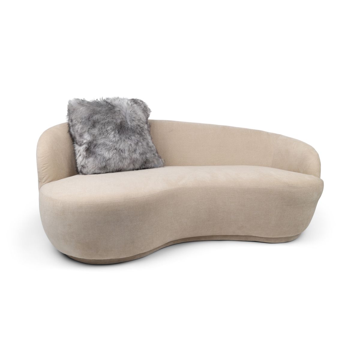 Premium Fellkissen | Toskana Lammfell | Doppelseitig | 40x40 cm & 52x52 cm Hellgrau