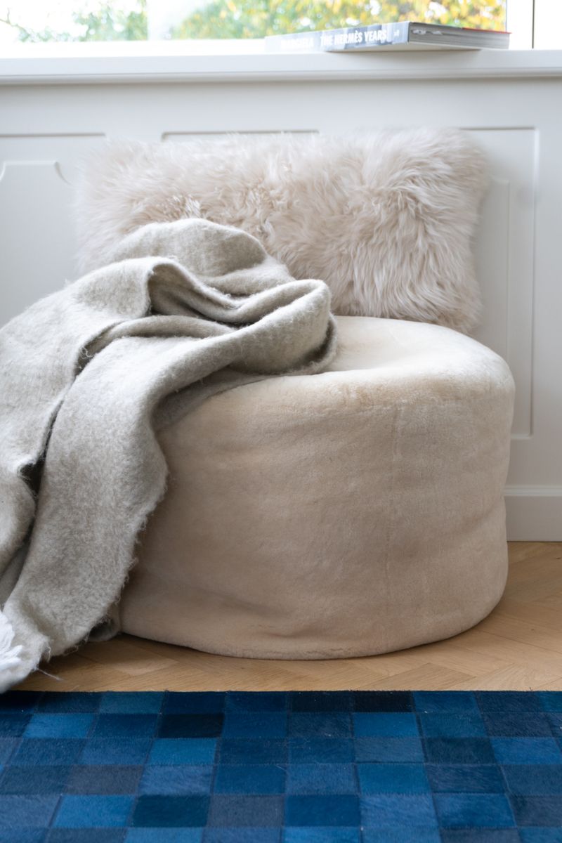 Mohairwolle Decke | 130x170 cm Hellbeige