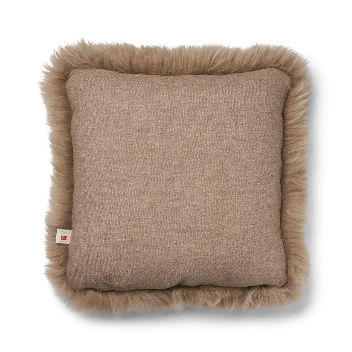 Lammfellkissen | Langhaar | Neuseeland | 100% Wolle | 52x52 cm | 34x52 cm Beige/Taupe