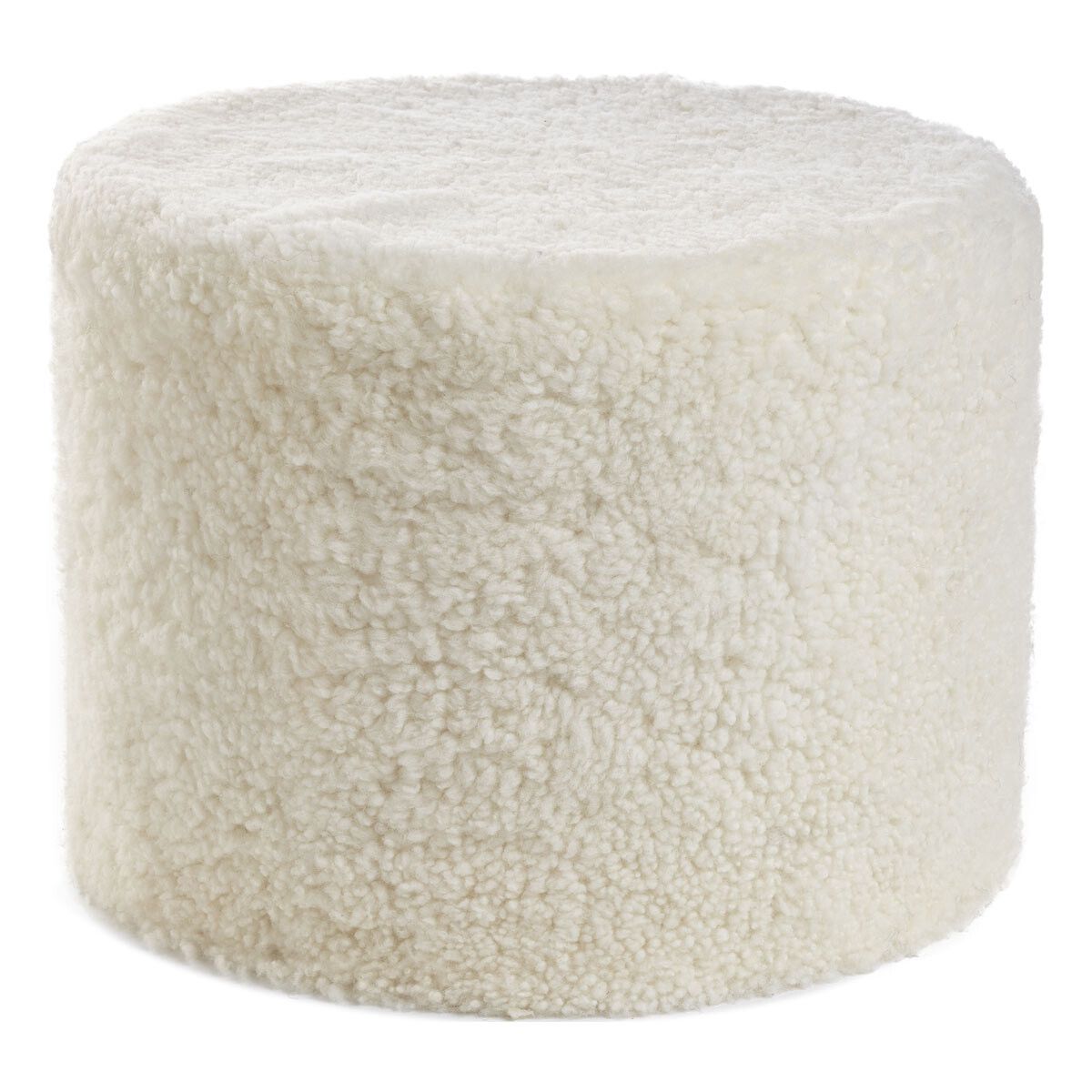 Lammfellpouf Premium | Kurzhaar | Neuseeland | D41x31 cm Weiß