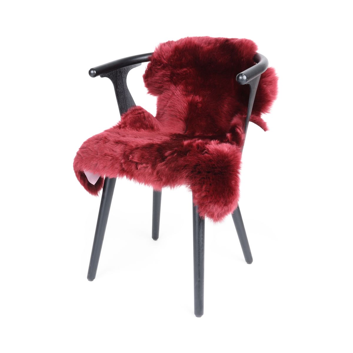 Merino Premium Lammfell | Langhaar | Neuseeland | 100x60 cm Bordeauxrot