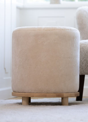 Simon Pouf | Neuseeland | Mokassin | D46x52 cm Kastanie