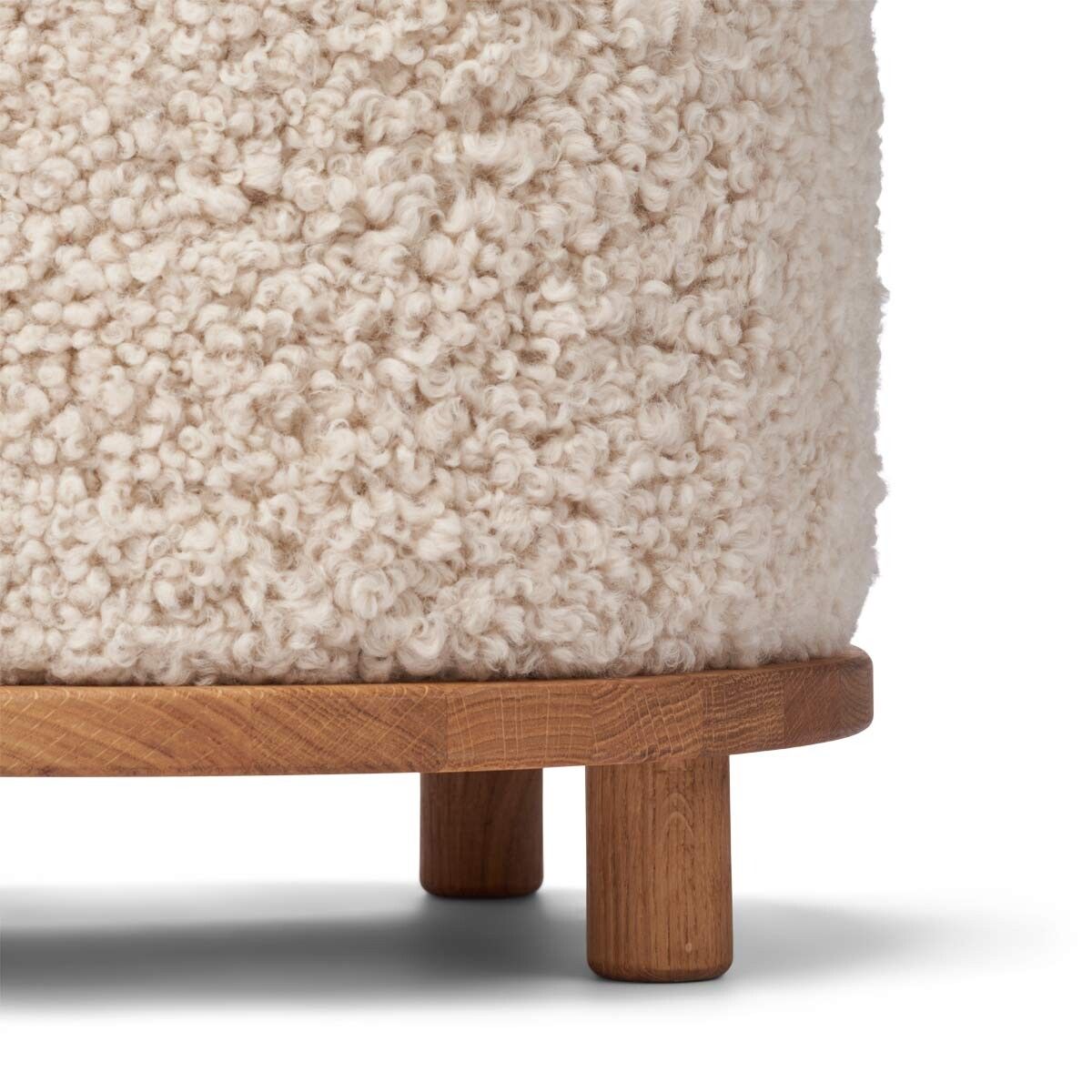 Simon Pouf | Kurzhaar | Neuseeland | D46x52 cm Perlweiß