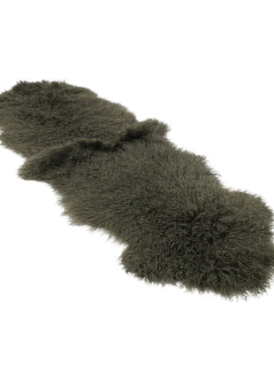 Doppeltes Lammfell | Tibet | 150x55 cm Heckengrün