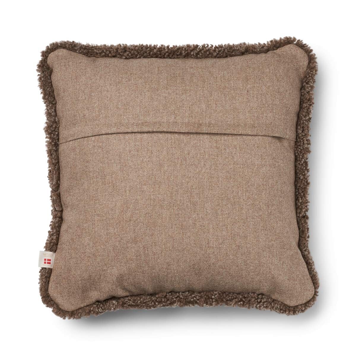 Wollkissen | 100% Wolle | Fellborte | 52x52 cm | 34x52 cm Beige/Taupe
