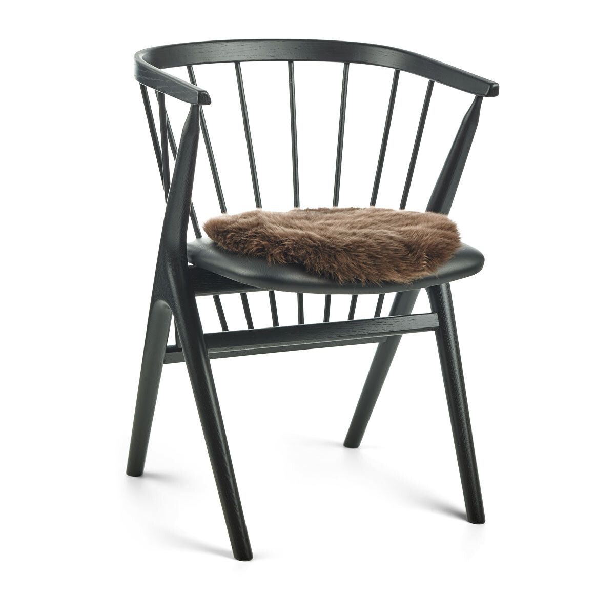 Lammfell Stuhlkissen Premium | Langhaar | Neuseeland | D38 cm Schokolade