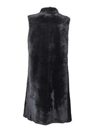 Carmen Weste | Shearling Blau/Grau