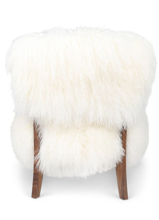 Lina Loungesessel | Premium Lammfell | Designmöbel Weiß