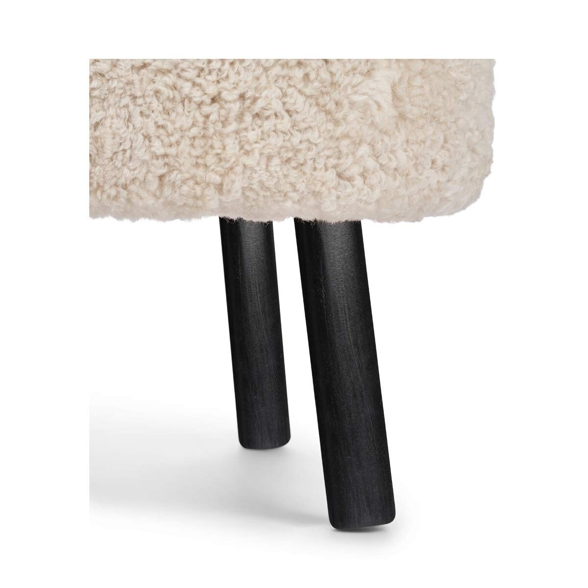 Emily Esszimmerstuhl | Premium Lammfell | Designmöbel Perlweiß