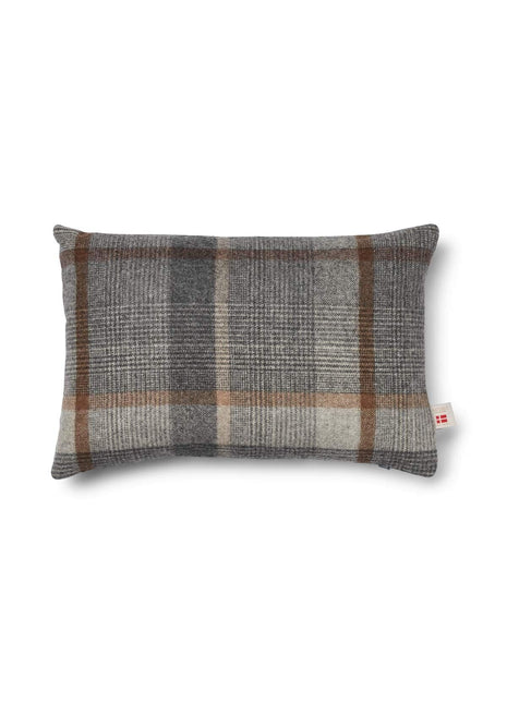 Kariertes Wollkissen | 100% Wolle | 34x52 cm