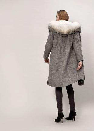 Cille Mantel | Kaschmir, Fuchs Grau/Arctic Marble