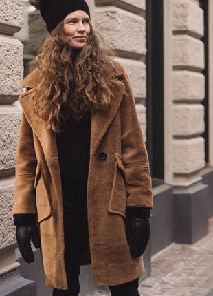 Grace Mantel | Lammwolle Beige