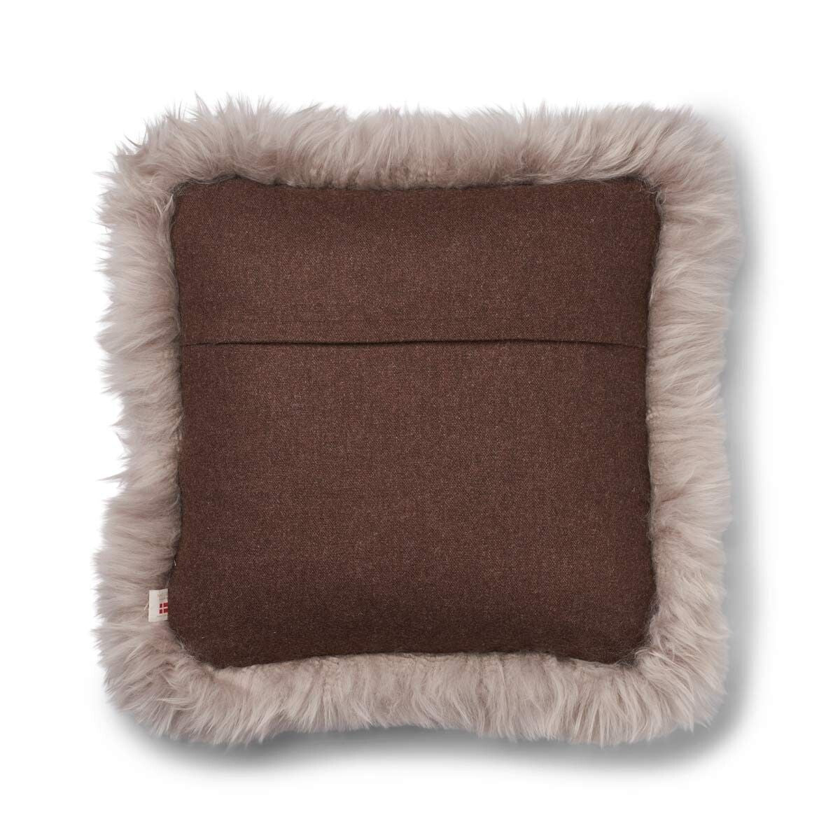 Wollkissen | 100% Wolle | Fellborte | 52x52 cm | 34x52 cm Braun/Dove