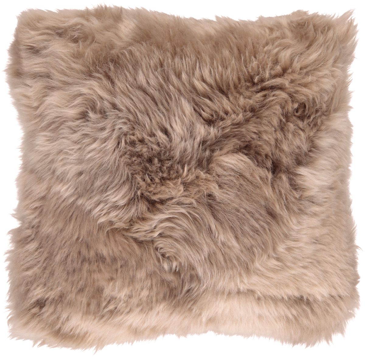 Lammfellkissen Premium | Langhaar | Neuseeland | 50x50 cm Taupe