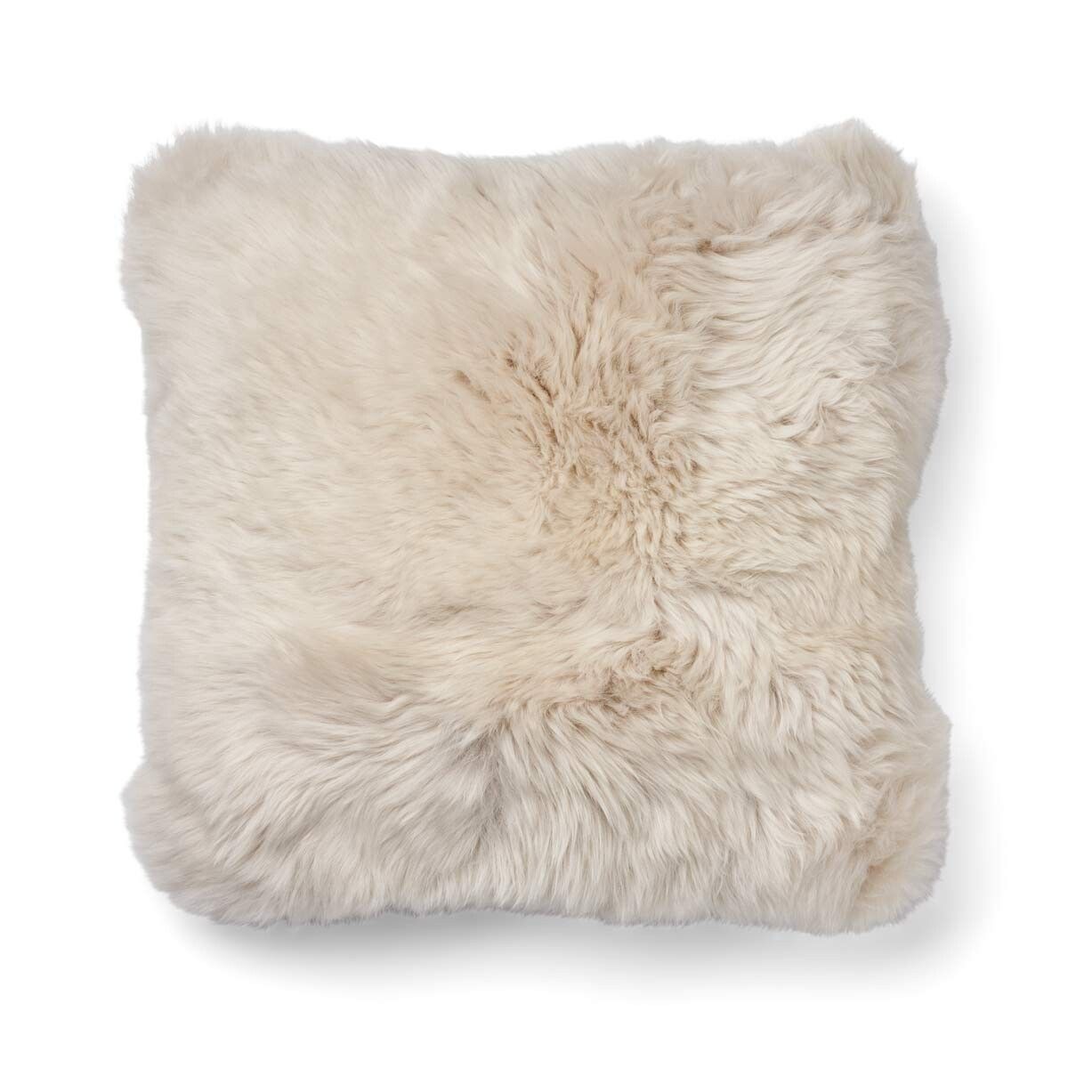 Lammfellkissen | Langhaar | Neuseeland | 100% Wolle | 52x52 cm | 34x52 cm Beige/Leinen