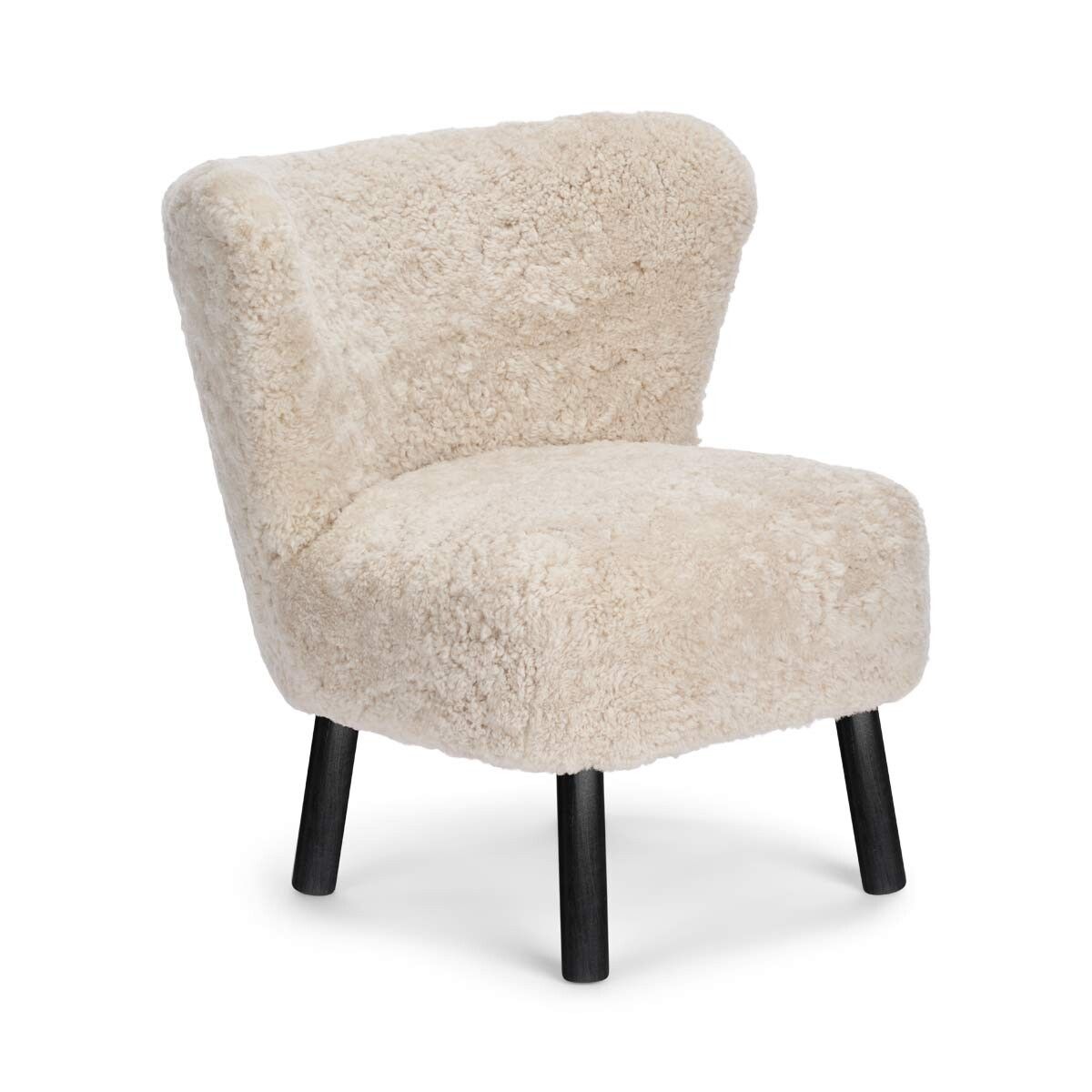 Emily Loungestuhl | Kurzhaar | Design Möbel Perlweiß