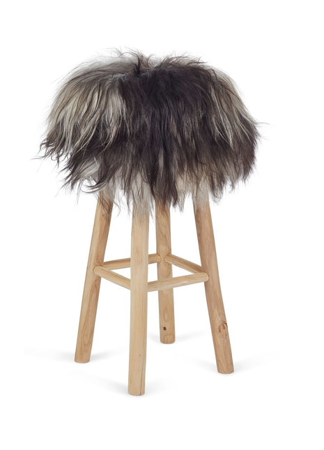 Holzbarhocker mit Lammfell | Island