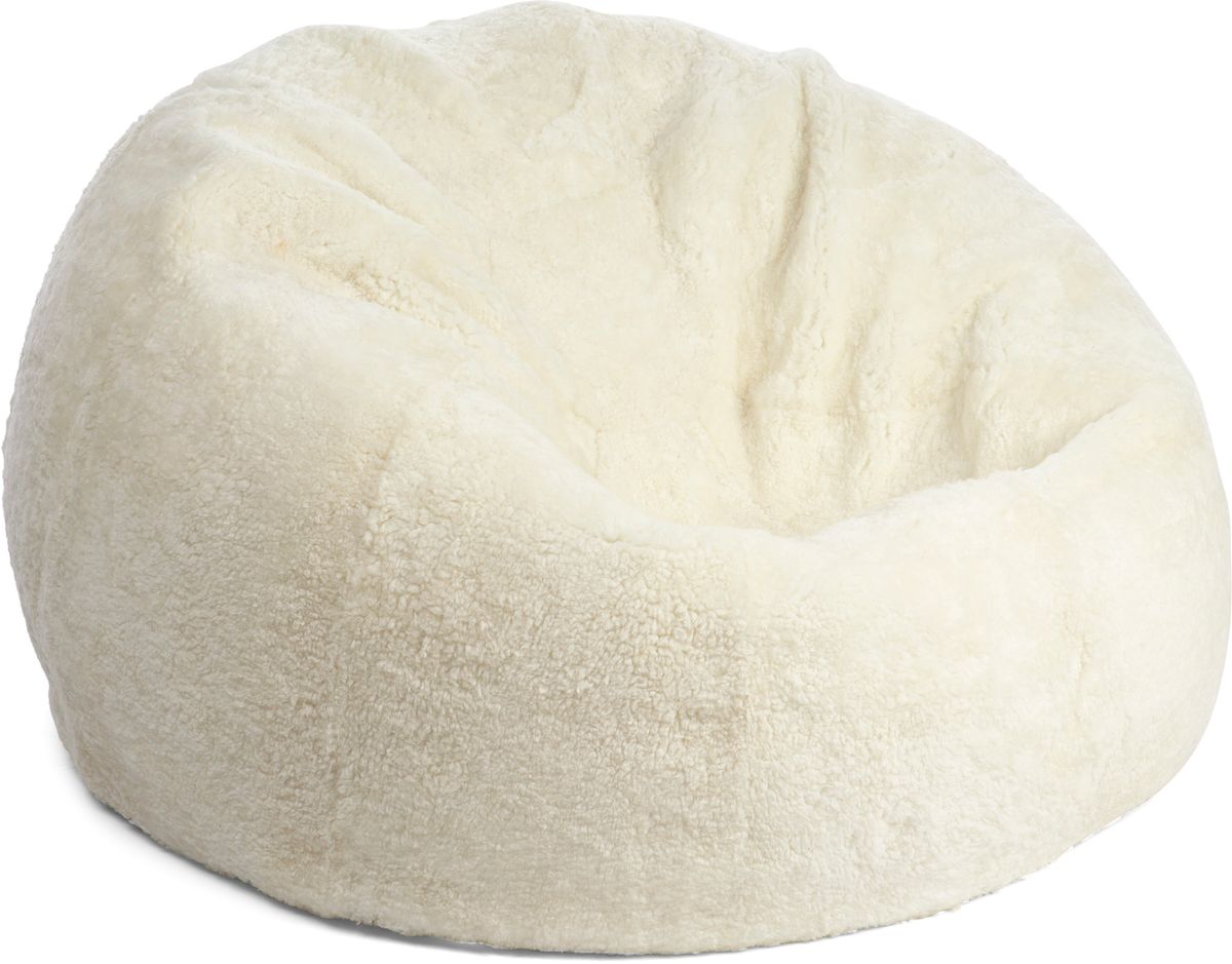 Lammfell Sitzsack | Kurzhaar | Neuseeland | 73x74 cm | 92x93 cm Weiß