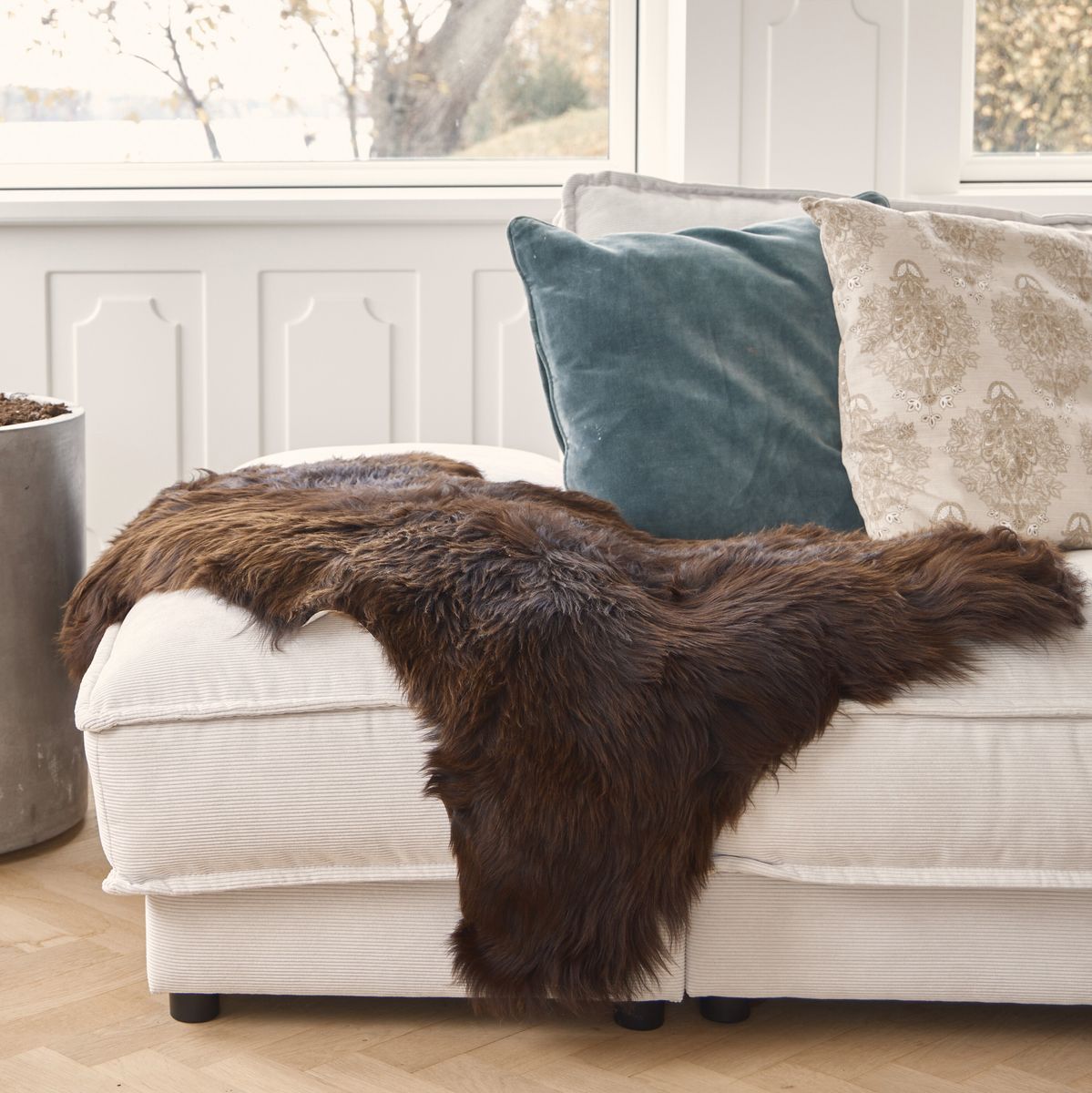 Lammfell Premium | Kurzhaar | England | 90x60 cm Natürlich Dunkelbraun