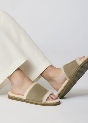 Classic Slipper | Wildleder, Lammfell Kastanie