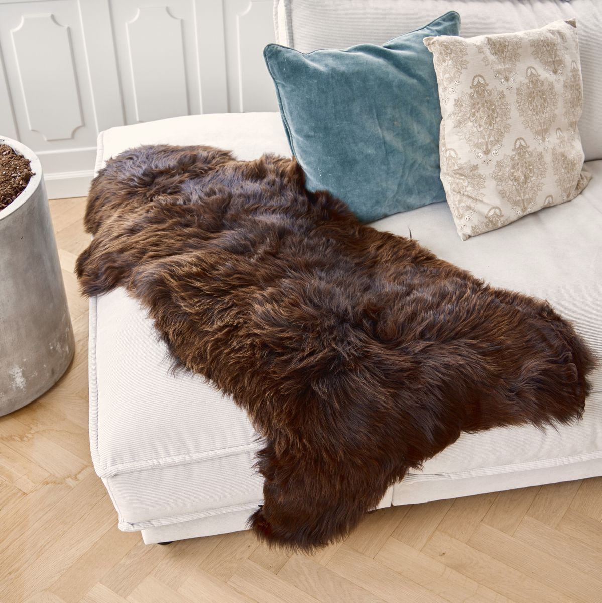 Lammfell Premium | Kurzhaar | England | 90x60 cm Natürlich Dunkelbraun
