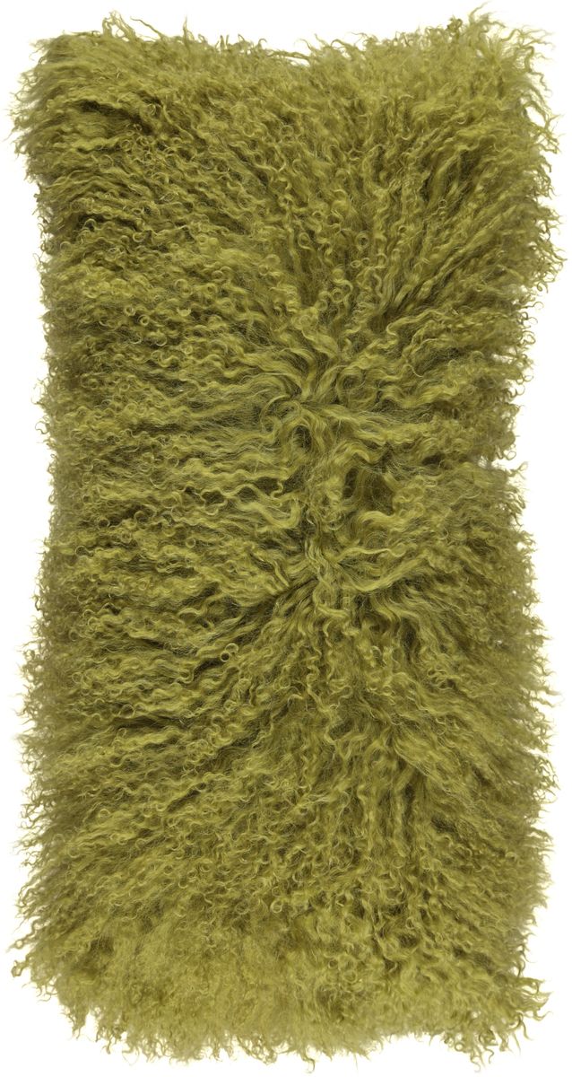 Lammfellkissen | Tibet | 28x56 cm Waldgrün