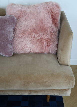 Fellkissen | Langhaar | Neuseeland | 50x50 cm Rosa