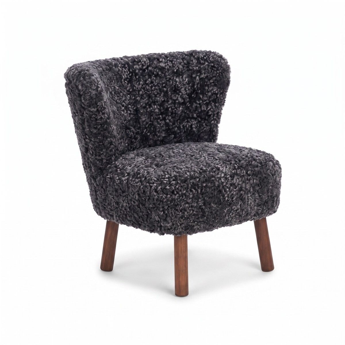 Emily Loungestuhl | Kurzhaar | Design Möbel Anthrazit